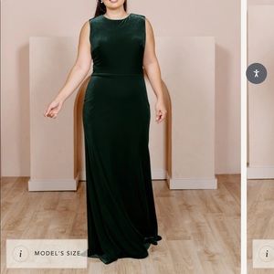 Revelry Cleo Velvet Dress- Green